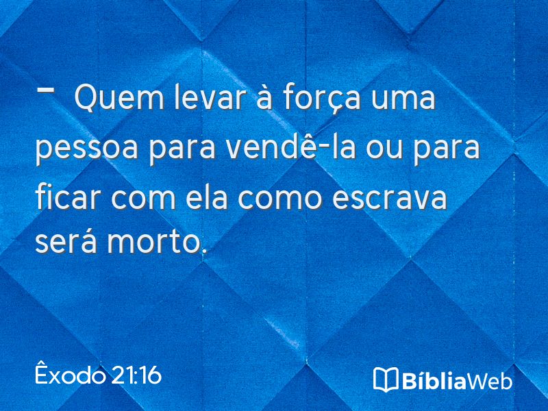 Êxodo 21:16 em imagem para compartilhar