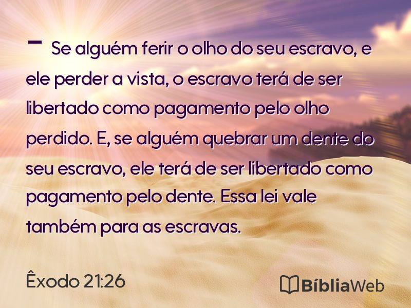 Êxodo 21:26 em imagem para compartilhar