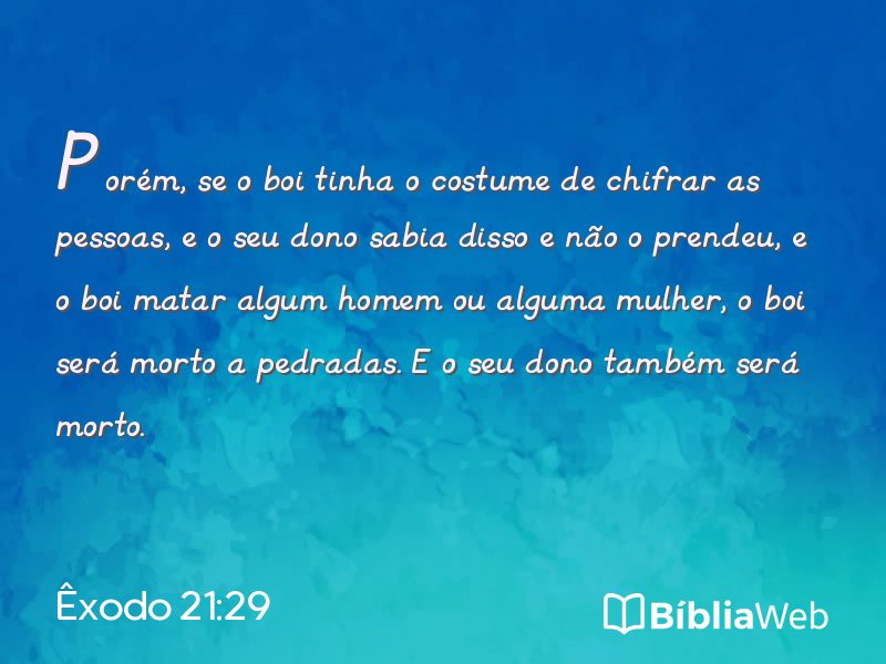 Êxodo 21:29 em imagem para compartilhar