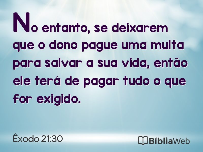 Êxodo 21:30 em imagem para compartilhar