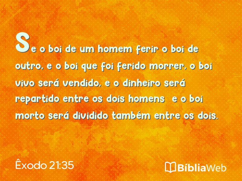 Êxodo 21:35 em imagem para compartilhar