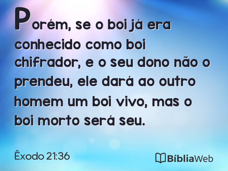 Êxodo 21:36 em imagem para compartilhar