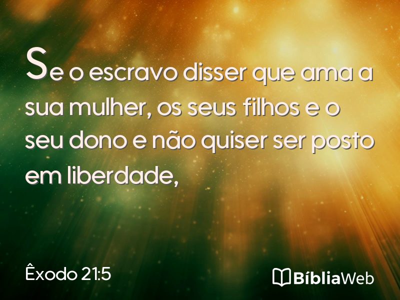 Êxodo 21:5 em imagem para compartilhar
