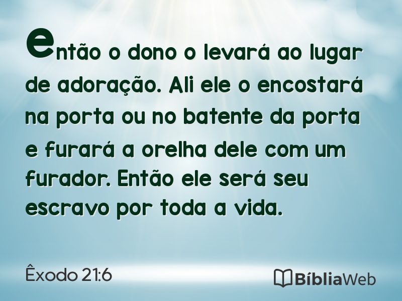 Êxodo 21:6 em imagem para compartilhar
