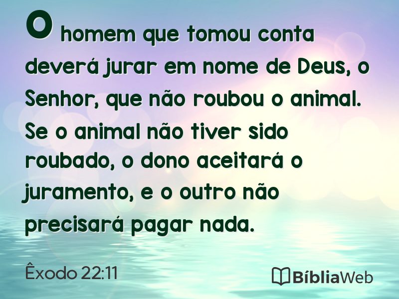 Êxodo 22:11 em imagem para compartilhar