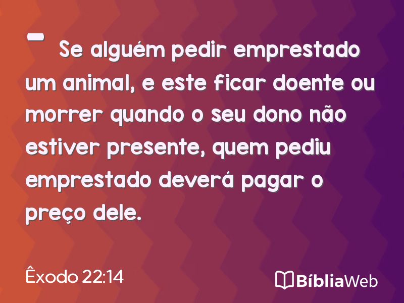 Êxodo 22:14 em imagem para compartilhar