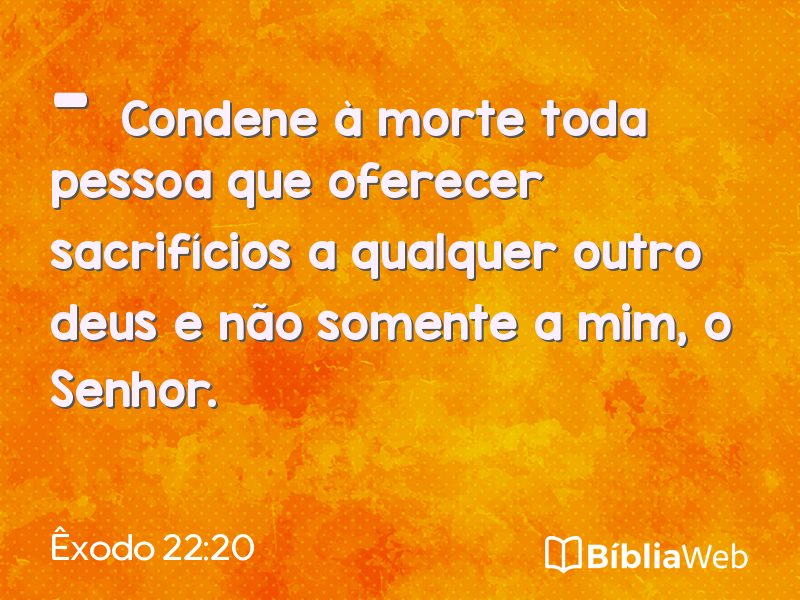 Êxodo 22:20 em imagem para compartilhar