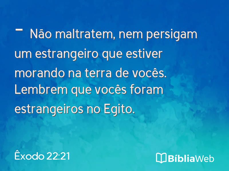 Êxodo 22:21 em imagem para compartilhar