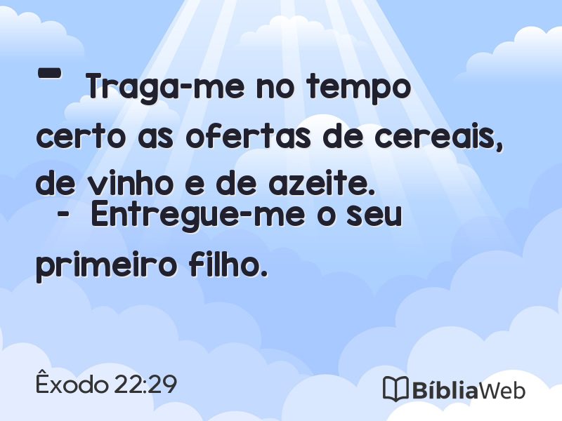 Êxodo 22:29 em imagem para compartilhar