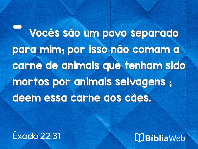 Êxodo 22:31 em imagem para compartilhar