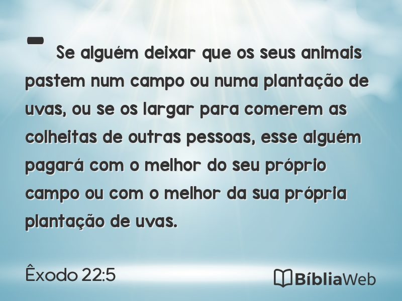 Êxodo 22:5 em imagem para compartilhar