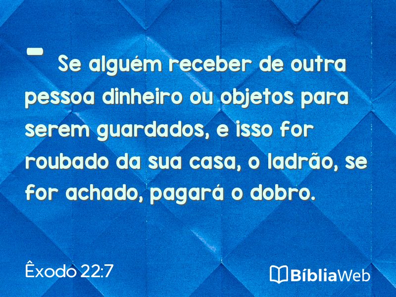 Êxodo 22:7 em imagem para compartilhar