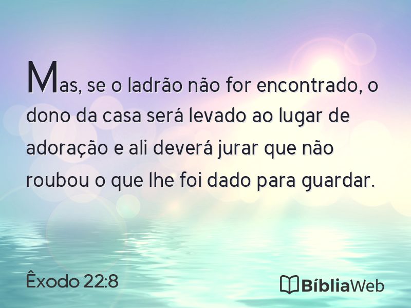 Êxodo 22:8 em imagem para compartilhar