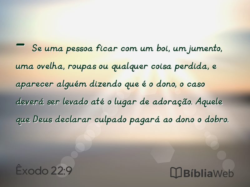 Êxodo 22:9 em imagem para compartilhar