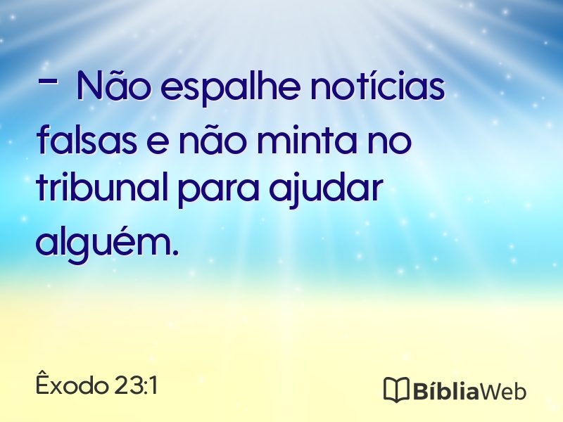 Êxodo 23:1 em imagem para compartilhar