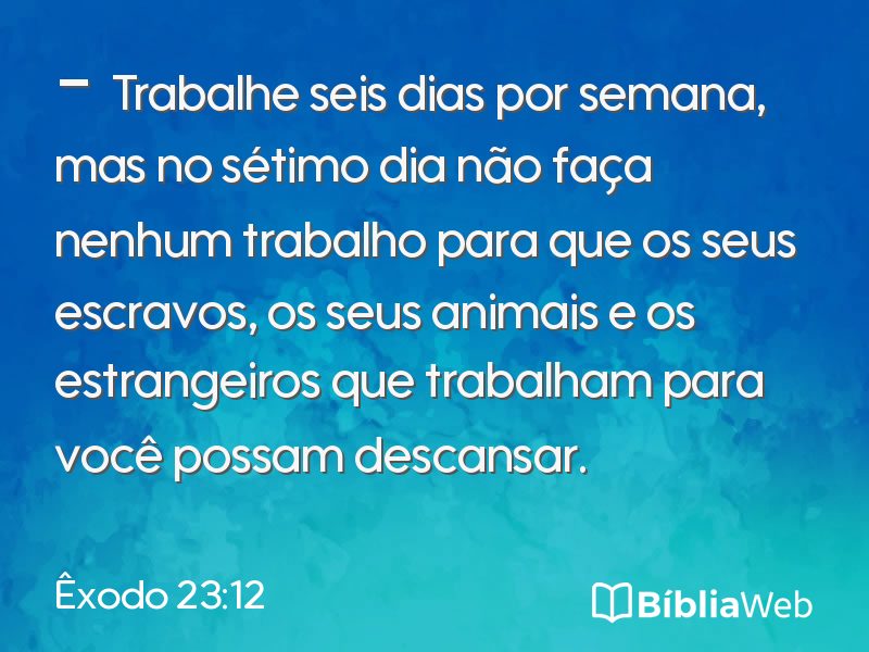 Êxodo 23:12 em imagem para compartilhar