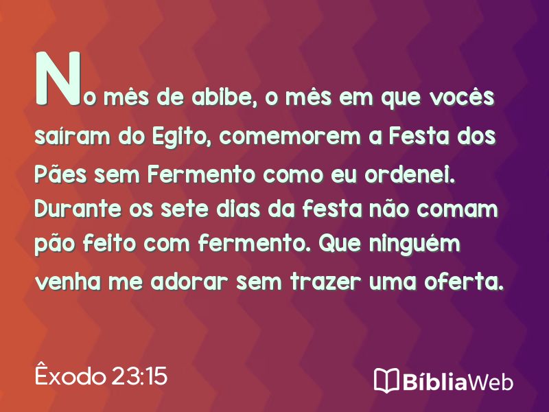 Êxodo 23:15 em imagem para compartilhar