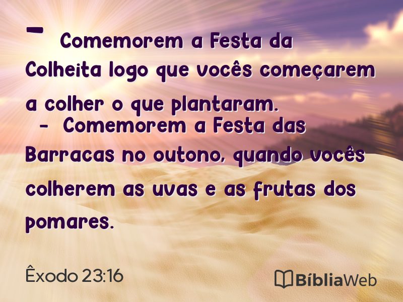 Êxodo 23:16 em imagem para compartilhar