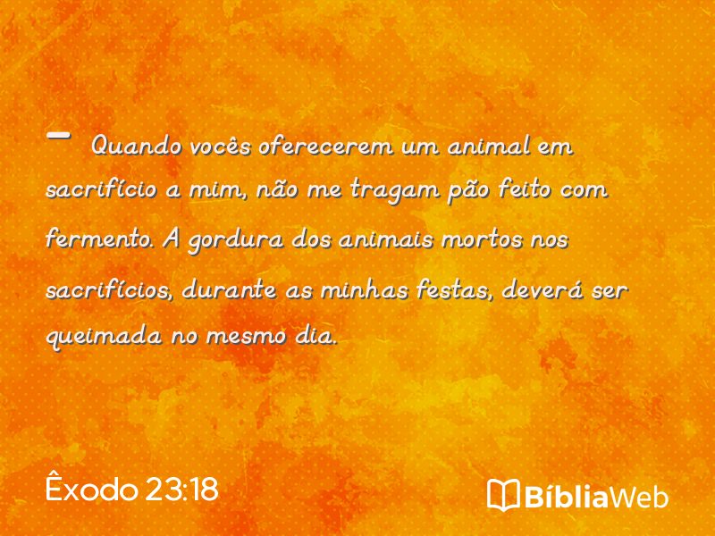 Êxodo 23:18 em imagem para compartilhar