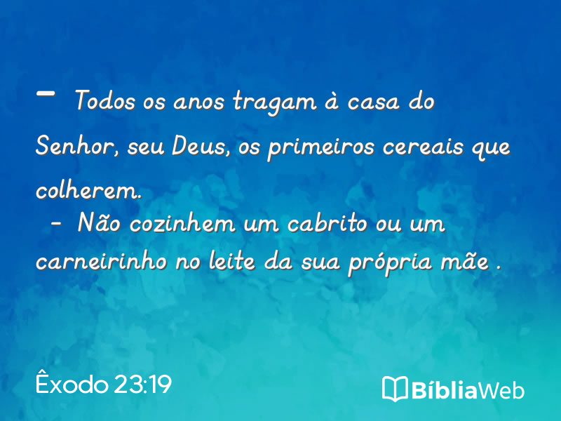 Êxodo 23:19 em imagem para compartilhar