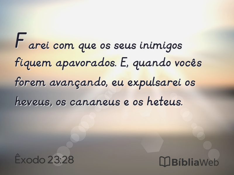 Êxodo 23:28 em imagem para compartilhar
