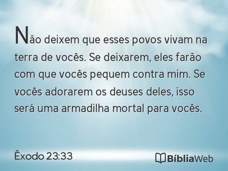 Êxodo 23:33 em imagem para compartilhar
