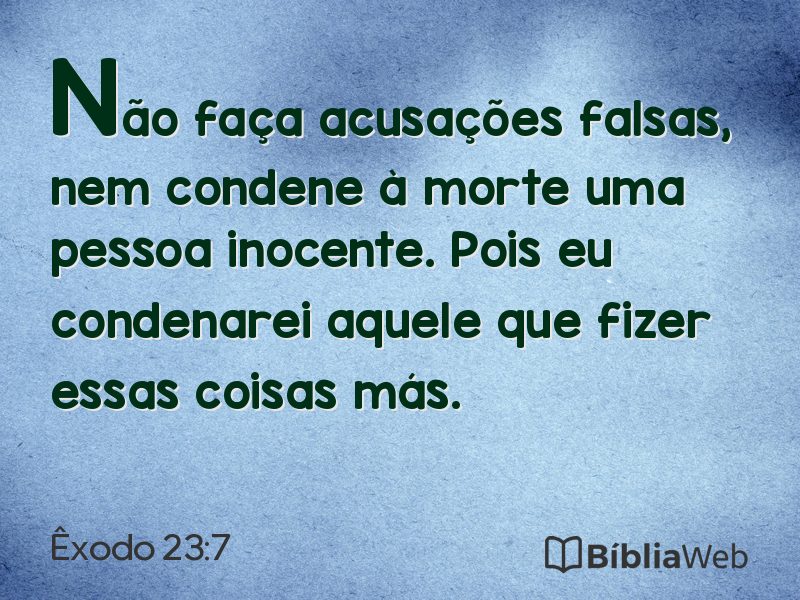 Êxodo 23:7 em imagem para compartilhar
