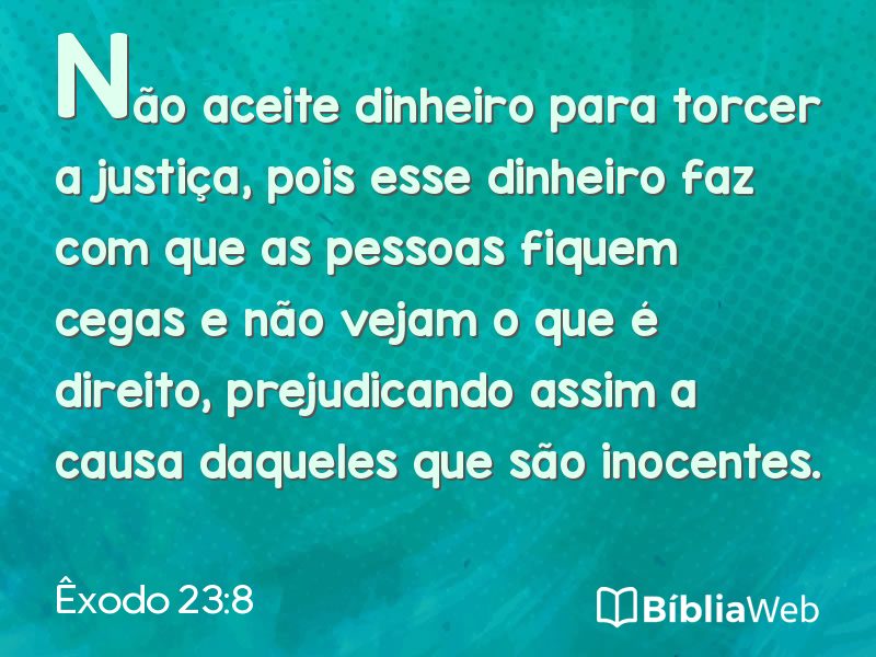 Êxodo 23:8 em imagem para compartilhar