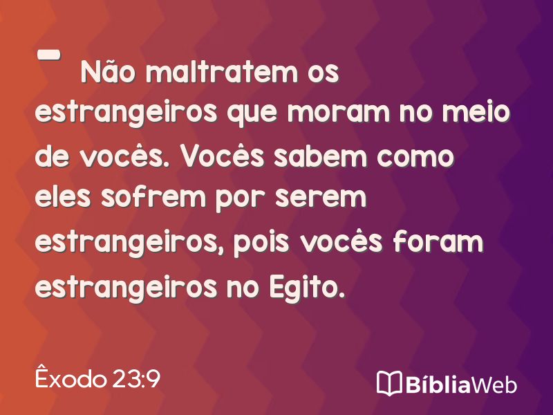 Êxodo 23:9 em imagem para compartilhar