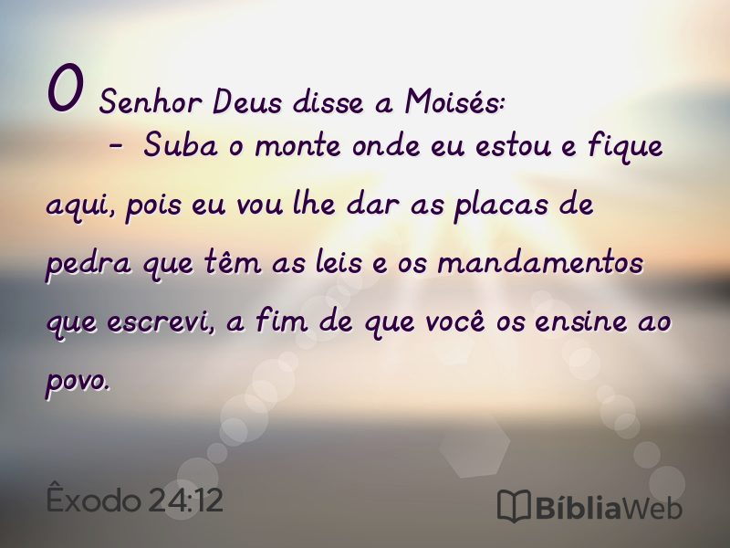 Êxodo 24:12 em imagem para compartilhar