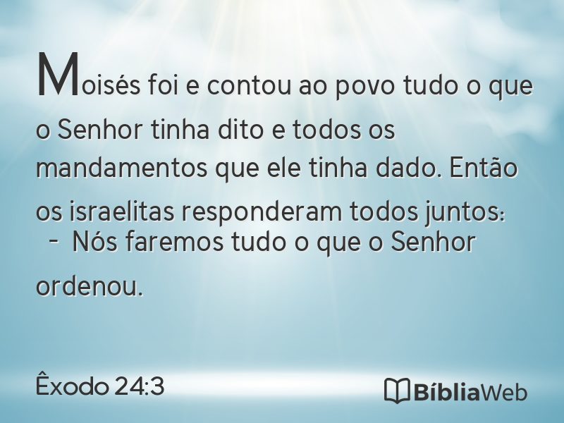 Êxodo 24:3 em imagem para compartilhar
