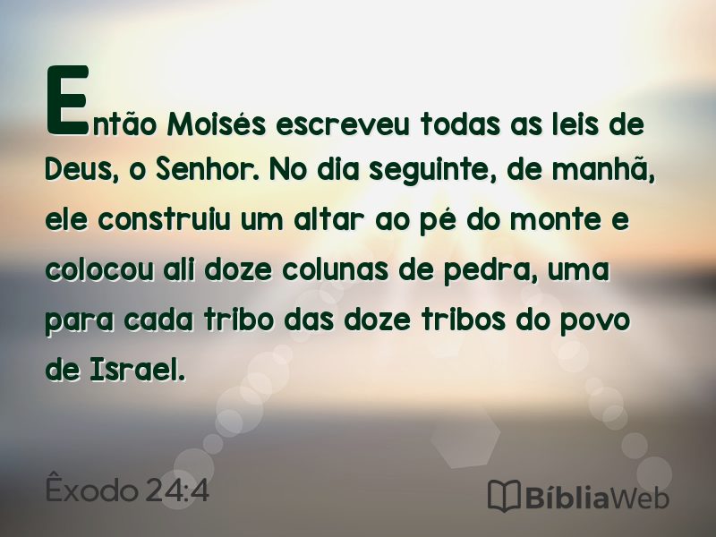 Êxodo 24:4 em imagem para compartilhar
