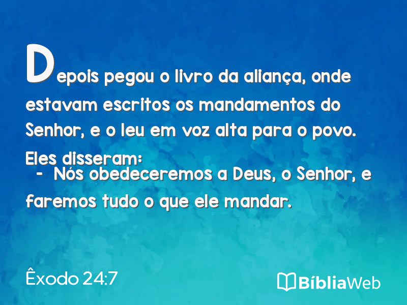 Êxodo 24:7 em imagem para compartilhar