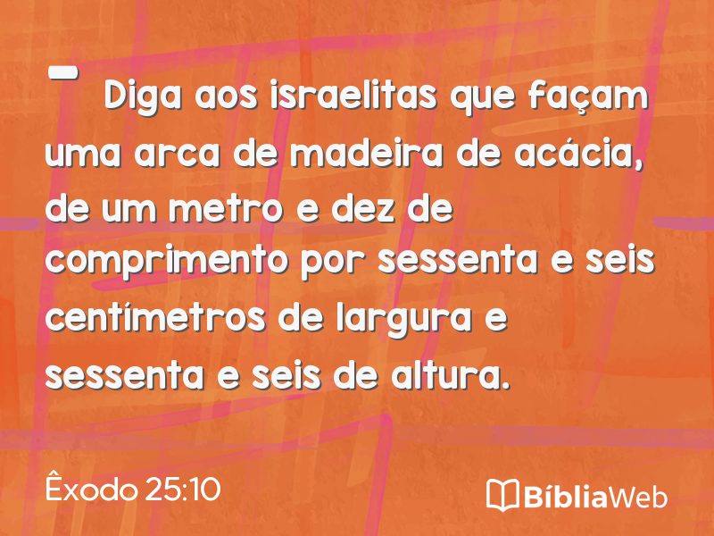 Êxodo 25:10 em imagem para compartilhar