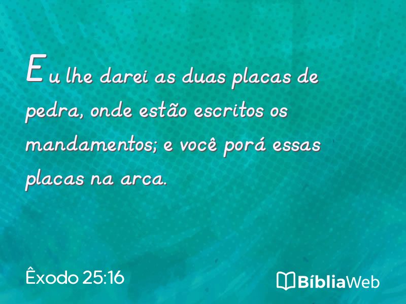 Êxodo 25:16 em imagem para compartilhar