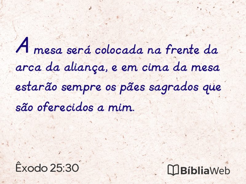 Êxodo 25:30 em imagem para compartilhar