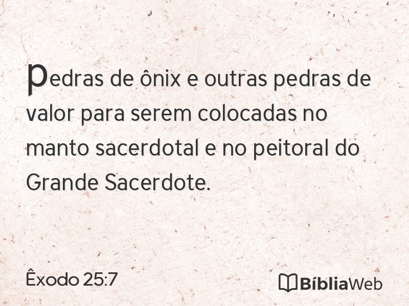 Êxodo 25:7 em imagem para compartilhar