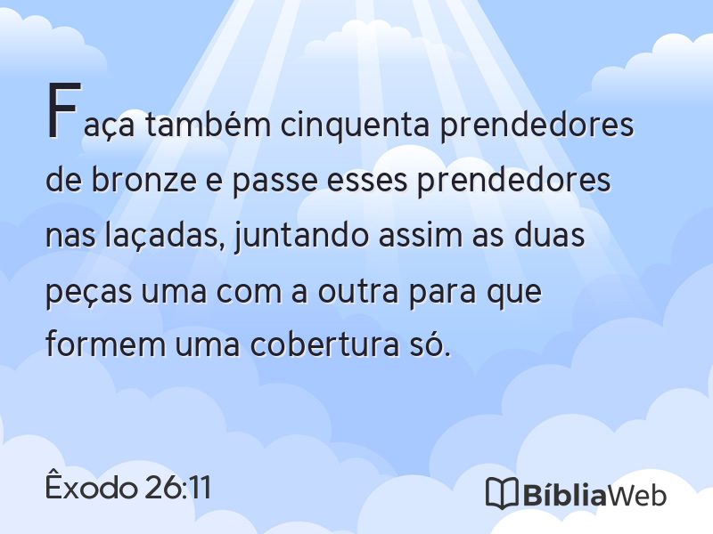 Êxodo 26:11 em imagem para compartilhar