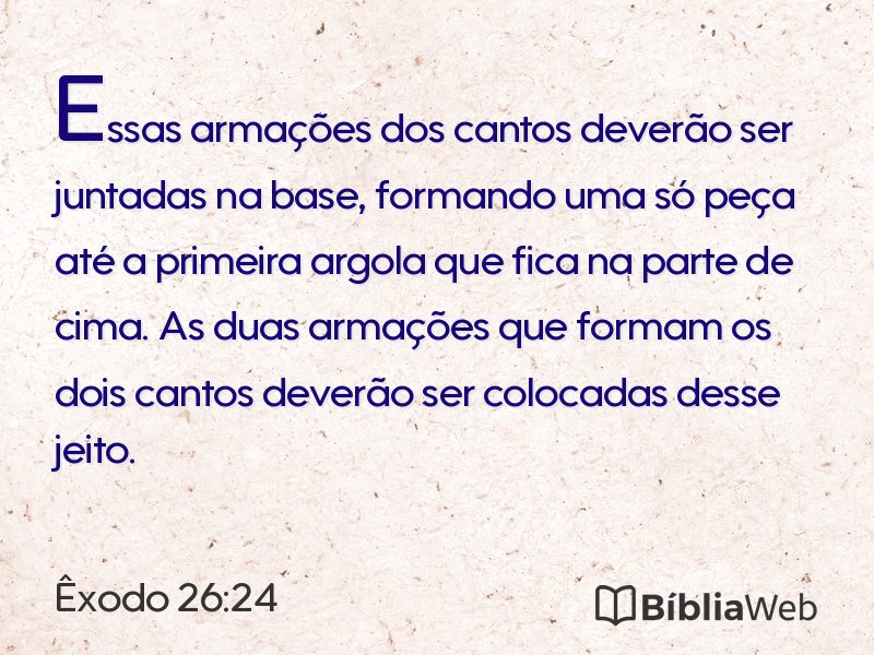 Êxodo 26:24 em imagem para compartilhar
