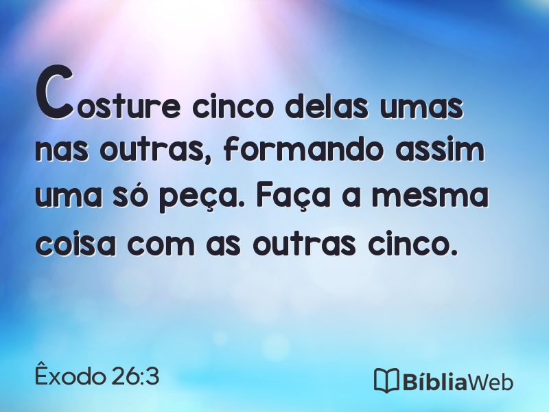 Êxodo 26:3 em imagem para compartilhar