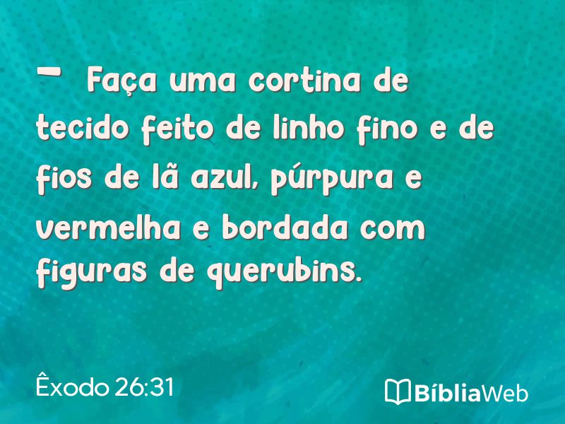 Êxodo 26:31 em imagem para compartilhar