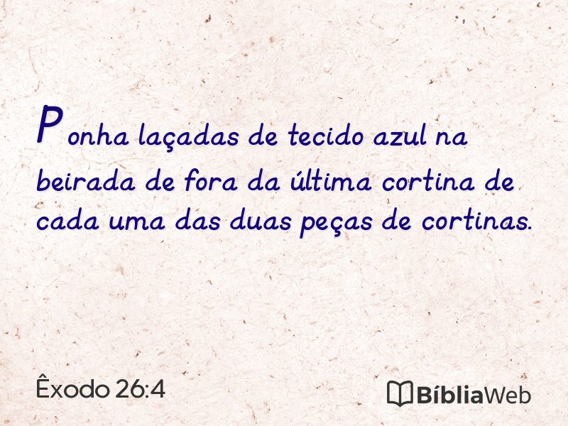 Êxodo 26:4 em imagem para compartilhar
