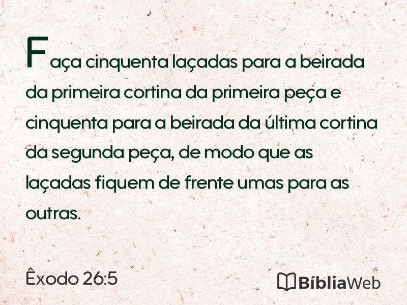 Êxodo 26:5 em imagem para compartilhar