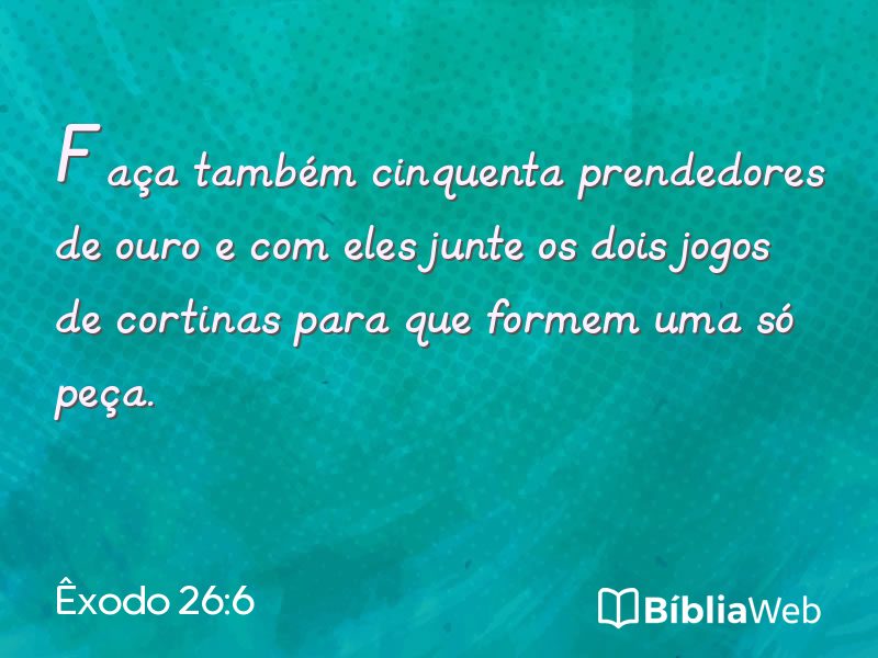 Êxodo 26:6 em imagem para compartilhar