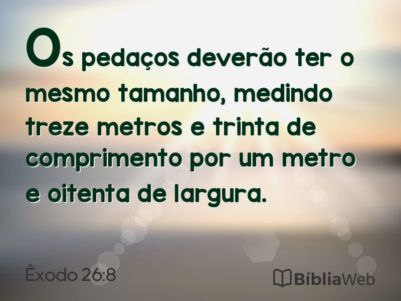 Êxodo 26:8 em imagem para compartilhar