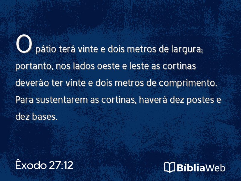 Êxodo 27:12 em imagem para compartilhar