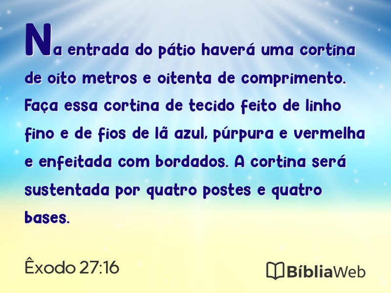 Êxodo 27:16 em imagem para compartilhar