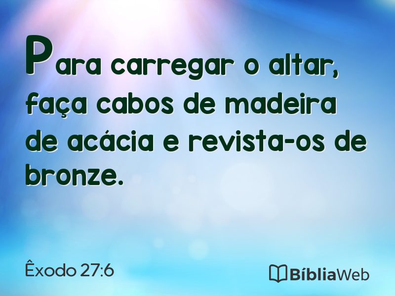 Êxodo 27:6 em imagem para compartilhar