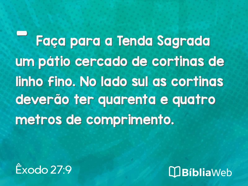 Êxodo 27:9 em imagem para compartilhar