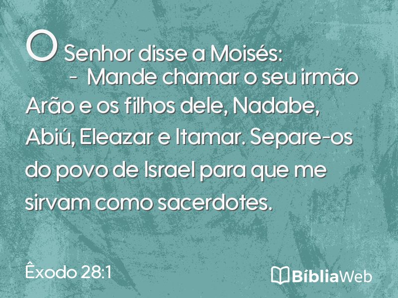 Êxodo 28:1 em imagem para compartilhar